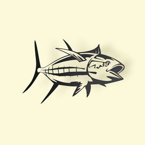 Fish Metal Wall Art Decor, 14x7
